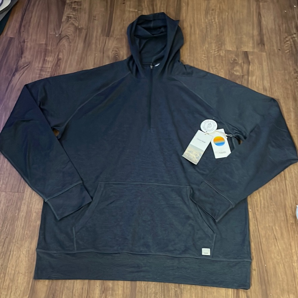 NWT Men’s Vuori “Ponto Performance 1/2 Zip Hoodie”. XL & in a “Midnight Heather” - Picture 1 of 13